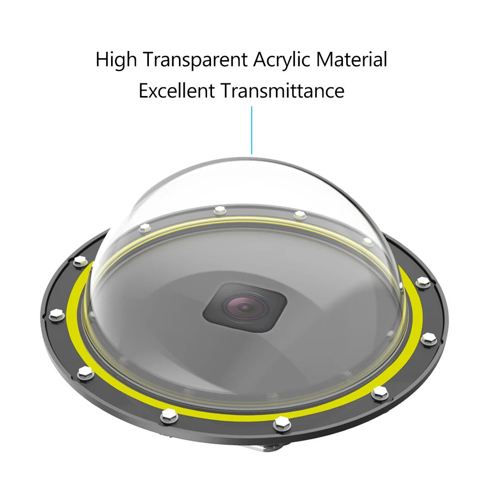 TELESIN 7 дюймовый купольный погружной чехол с погружным портом для экшн камеры GoPro