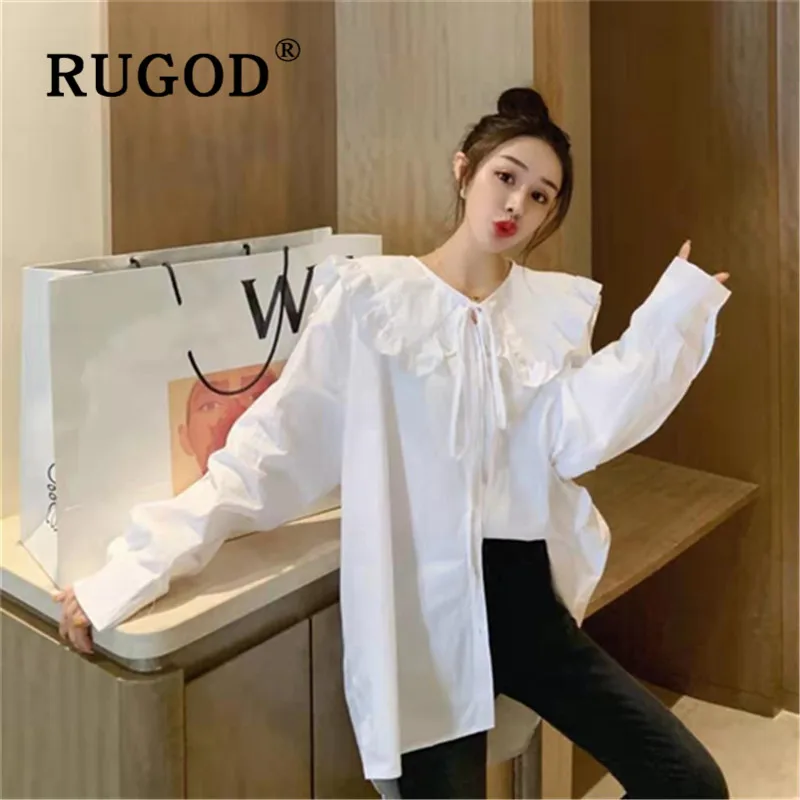 Женская блузка с кукольным воротником RUGOD осенняя Свободная длинными рукавами на