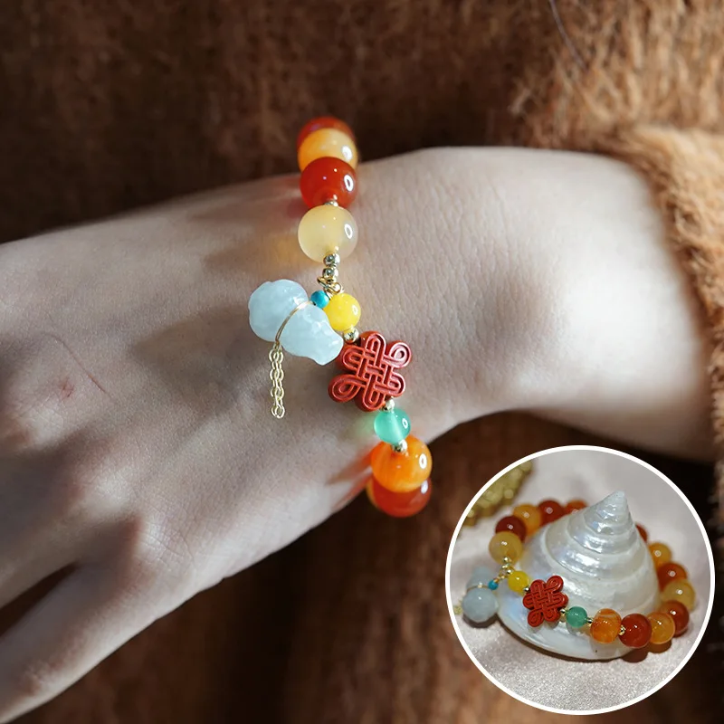 Натуральный агат красочный драгоценный камень передача благословение Тыква