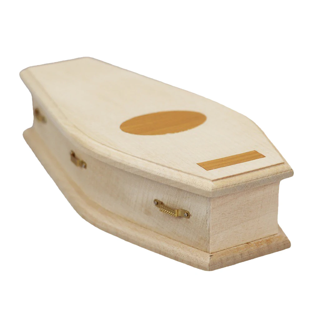 

Miniature Wooden Coffin Home DIY Fairy Decoration Mini Furniture Coffin Fairy Decoration for Decor Party Ornament A50