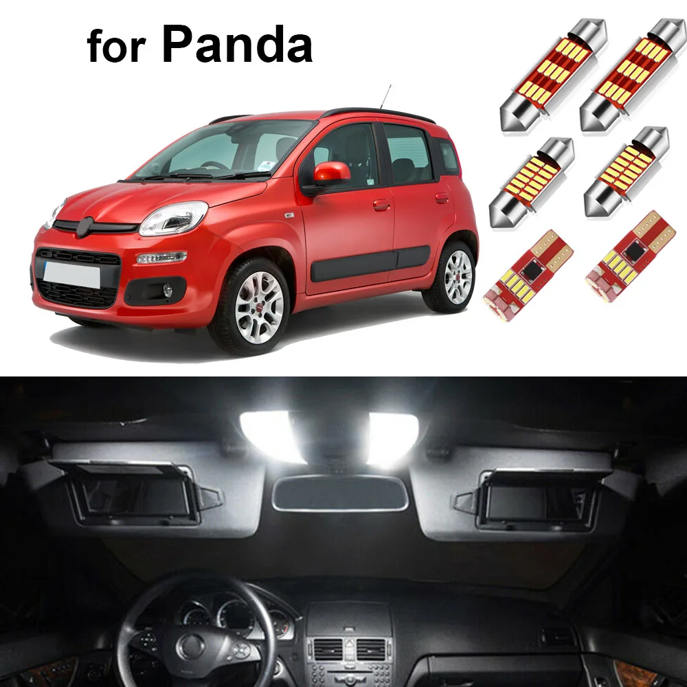 

Canbus For Fiat Panda 2 3 II III 169 312 319 2003-2018 Led Interior Light Kit Dome Trunk Bulbs No Error