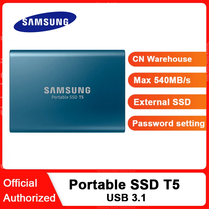 

SAMSUNG External SSD T5 USB3.1 USB3.0 250GB 500GB 1TB Hard Drive External Solid State Drives HDD Desktop Laptop PC disco duro