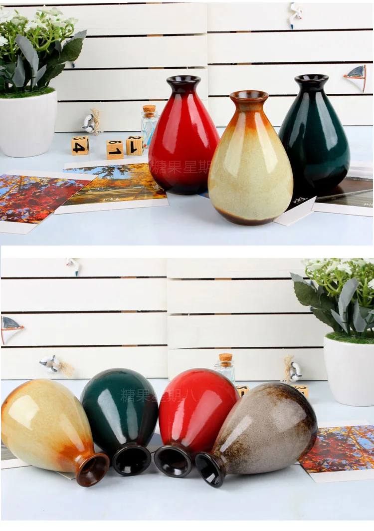 

Nordic Handmade Painted Mini Ceramics Vases Modern Home Office Decor Creative Ornaments Desktop Living Room Decor Ornaments