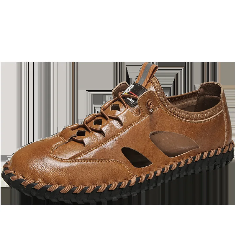 

Summer Hollow out Shoes Men's 2021 New Men's Sandals Hollow Hole Leather Shoes Men's Fashionable Driving Soft Bottom Beach Large
