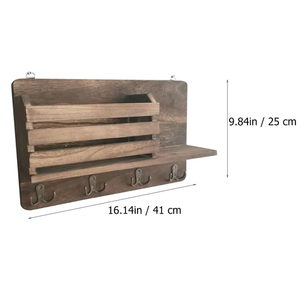 

Wooden Wall Hanging Storage Rack Distressed Sundries Rack Practical Wall Shelf