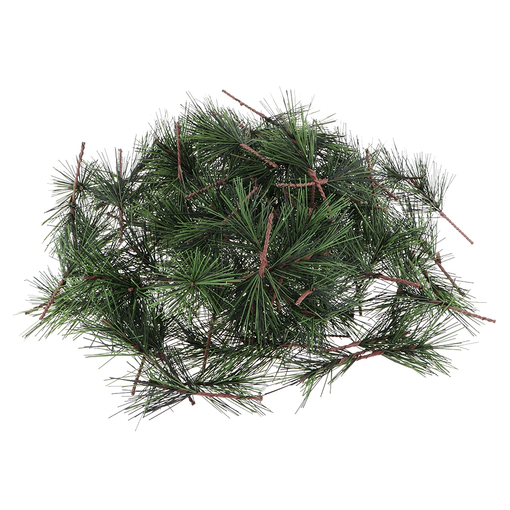 

100 Artificial Pine Branches Green Plants Pine Needles For Xmas Embellishing