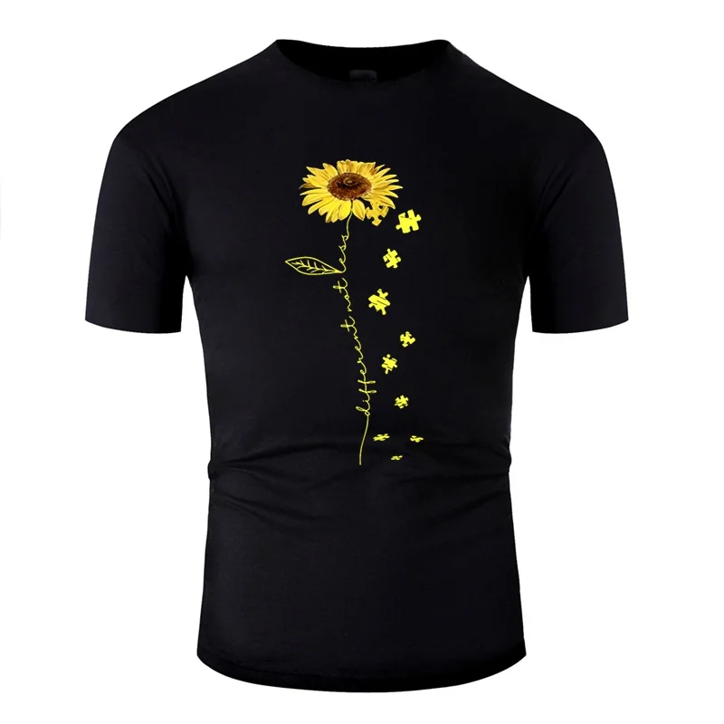 Crazy Sunflower Art Different Not Less Yellow Flower Auti Футболка мужская 2019 с коротким рукавом милые