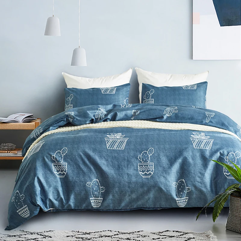 Современный комплект постельного белья одноместный пододеяльник шлифованный с