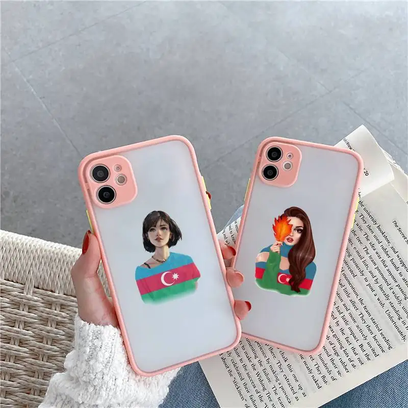 

Azerbaijan buta flag fashion girl Phone Case matte transparent For iphone 7 8 11 12 13 plus mini x xs xr pro max cover