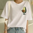Футболка женская с коротким рукавом, милая маленькая Повседневная рубашка с рисунком авокадо, в стиле Харадзюку, Ullzang