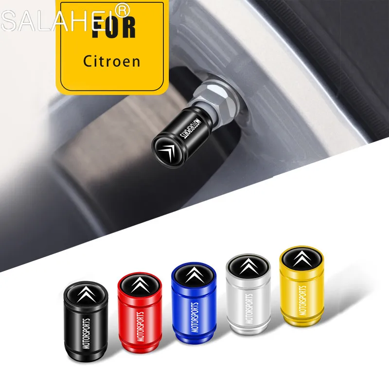 

4Pcs/set Car Wheel Dustproof Aluminum Alloy Valve Covers For Citroen C2 C3 C4 C5 ZX Quatre Saxo Xsara Jimny 1.6 Car Accessories