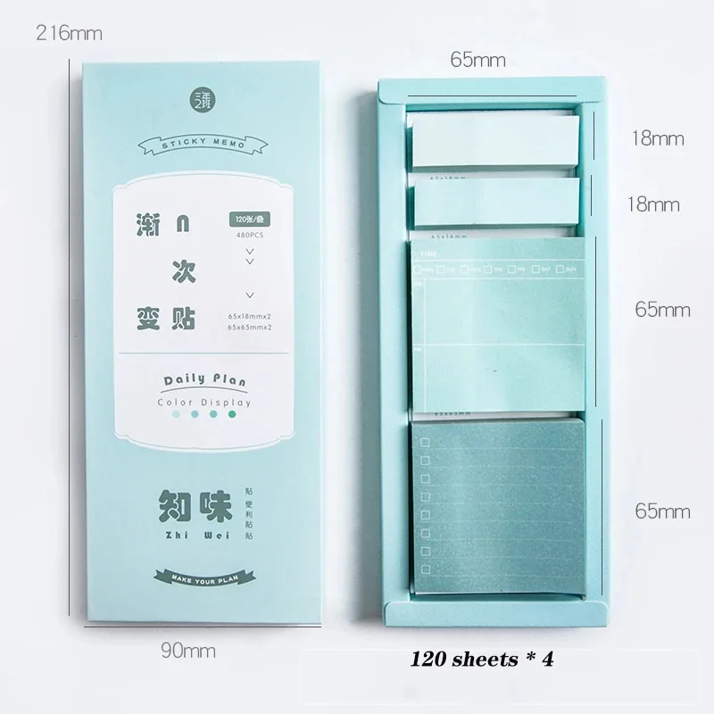 

480 листов/коробка бумаги для заметок на клейкой основе индекс Блокнот закладки милый планировщик Бумага наклейки офисные школьные принадле...