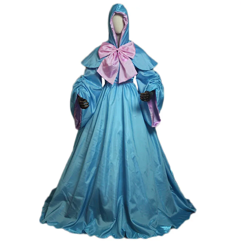 New Arrival Cinderella Fairy Godmother Dress Cartoon Fancy Cosplay Halloween Women Costume Butterfly Coat With Hood