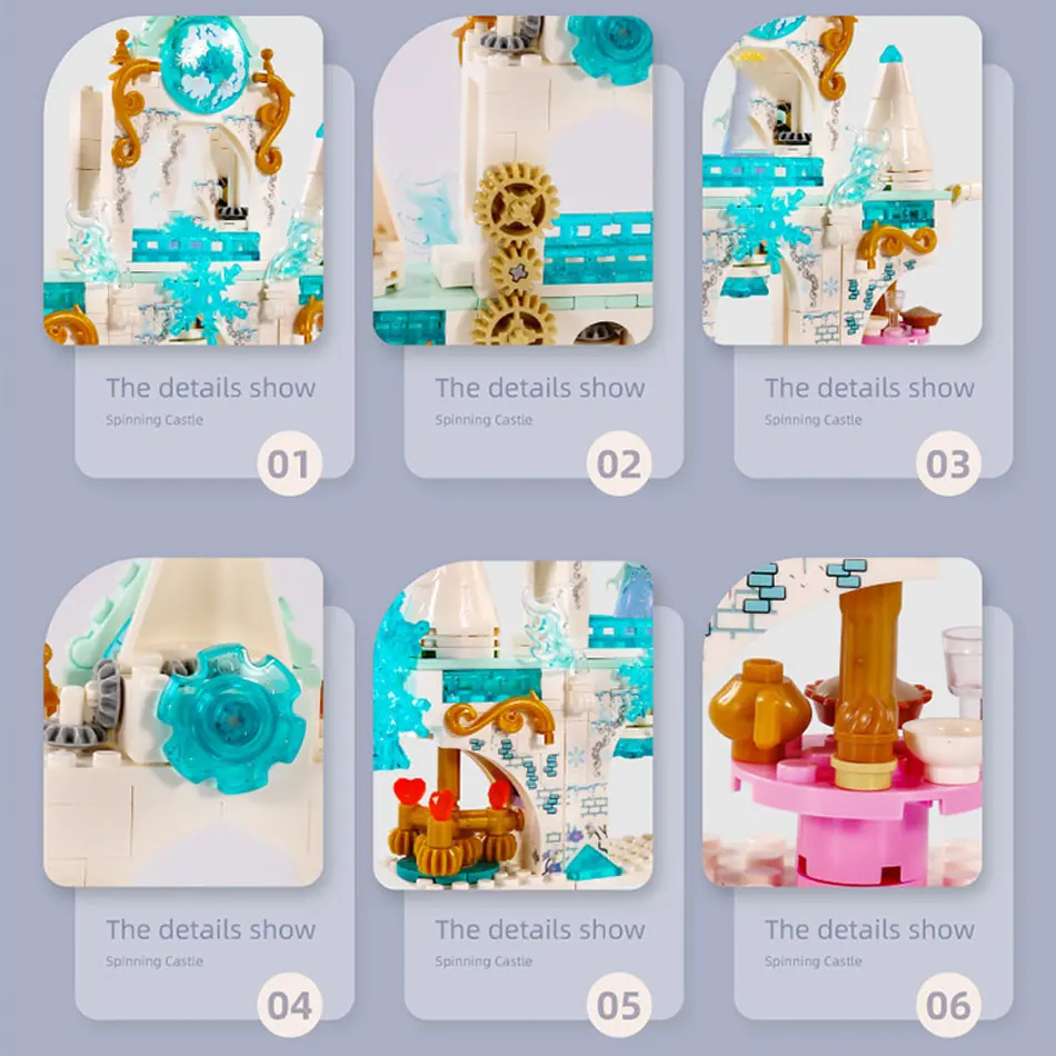 

357pcs 4in1 Ice Snow Princess Mini Castle Building Blocks Friend Girl Figures Palace Educational Bricks Toys For Children