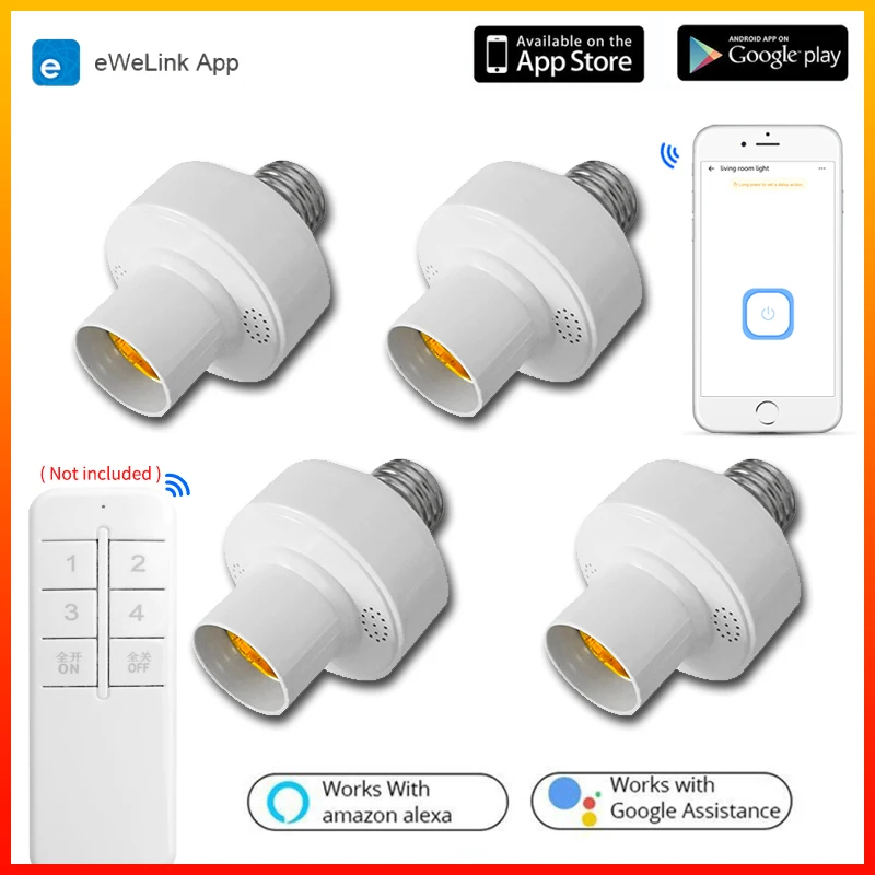 

Smart Home RM Smart Light Socket E27 Lamp Holder BASIC-2.4G Protocol Support EWeLink APP Alexa Google Home Siri Voice Control