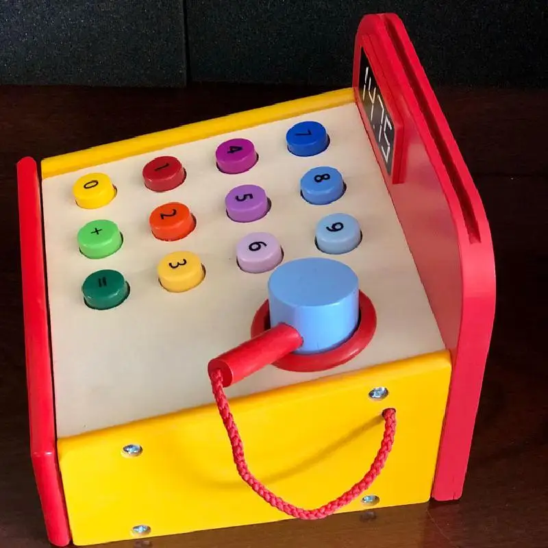 

Wooden Simulation Diy Children Play House Cash Register Set Boy And Girl Puzzle Play House Toy Cash Register Gifts For Children