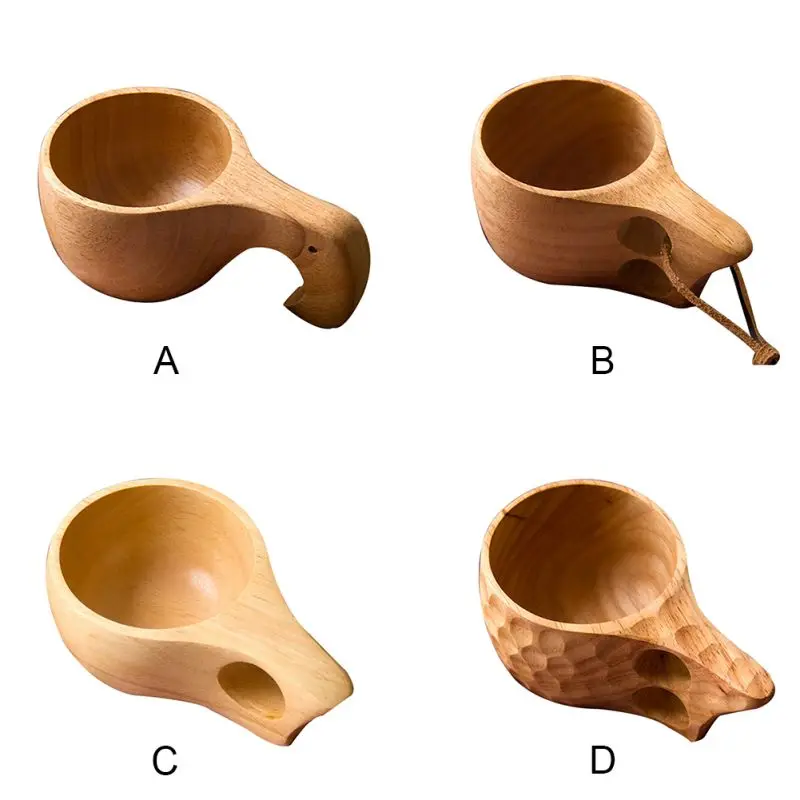 

Coffee Cup Natural Wood Tea Cup With Handgrip Milk Travel Wine Beer Cups For Home Bar Kitchen Gadgets Portable Coffee Cup Hot