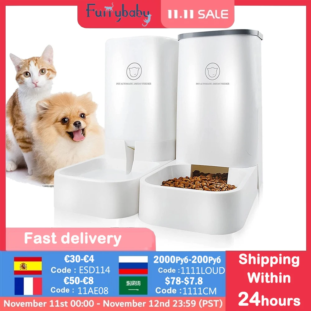 

3.8L Large Capacity Pet Dog Cat Automatic Feeder Detachable Dog Cat Water Dispenser Food Feeding Device For Cat Dog Pet Supply