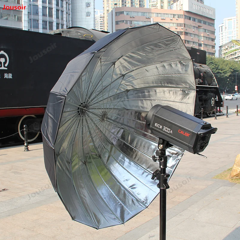 165CM deep mouth reflective umbrella Black silver reflection soft light photography parabolic umbrella 16 fiber ribs CD05 T03