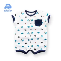 2021 cheap cotton baby jumpsuit short sleeve baby clothing one piece summer unisex baby clothes girl and boy jumpsuit puppy