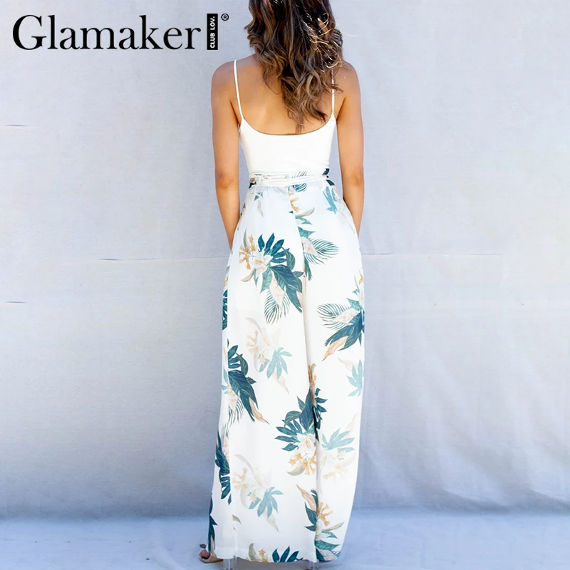 Брюки Glamaker в богемном стиле женские на шнуровке с широкими штанинами принтом