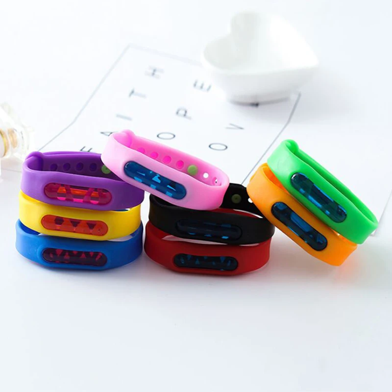 100 шт./лот смешанные цвета твердый репеллент от комаров браслет противомоскитная