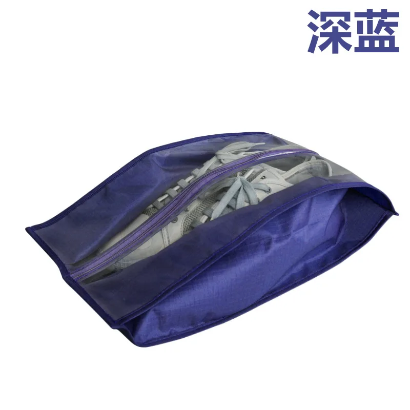 Dark Blue Походная сумка для обуви, ткань Оксфорд, пылезащитный чехол для обуви, водонепроницаемая сумка для обуви, прозрачная сумка для хранения, дорожная обувь, упаковка, Органайзер - Цвет: Dark Blue