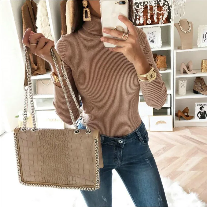 Водолазка с длинным рукавом боди бодикон короткий комбинезон осень зима