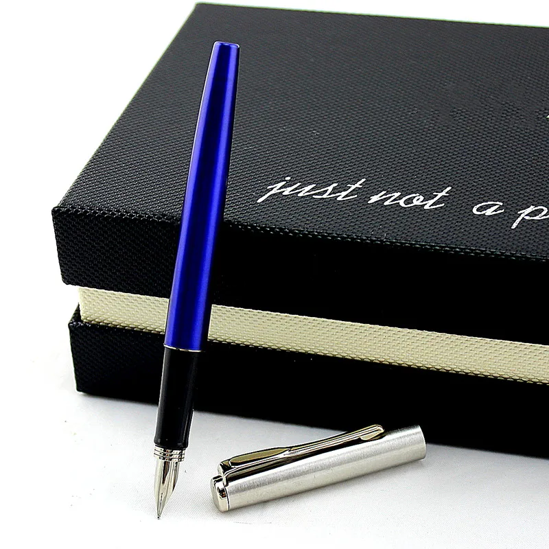 Ручка перьевая металлическая голубая с чернилами 0 5 мм|Перьевые ручки| |