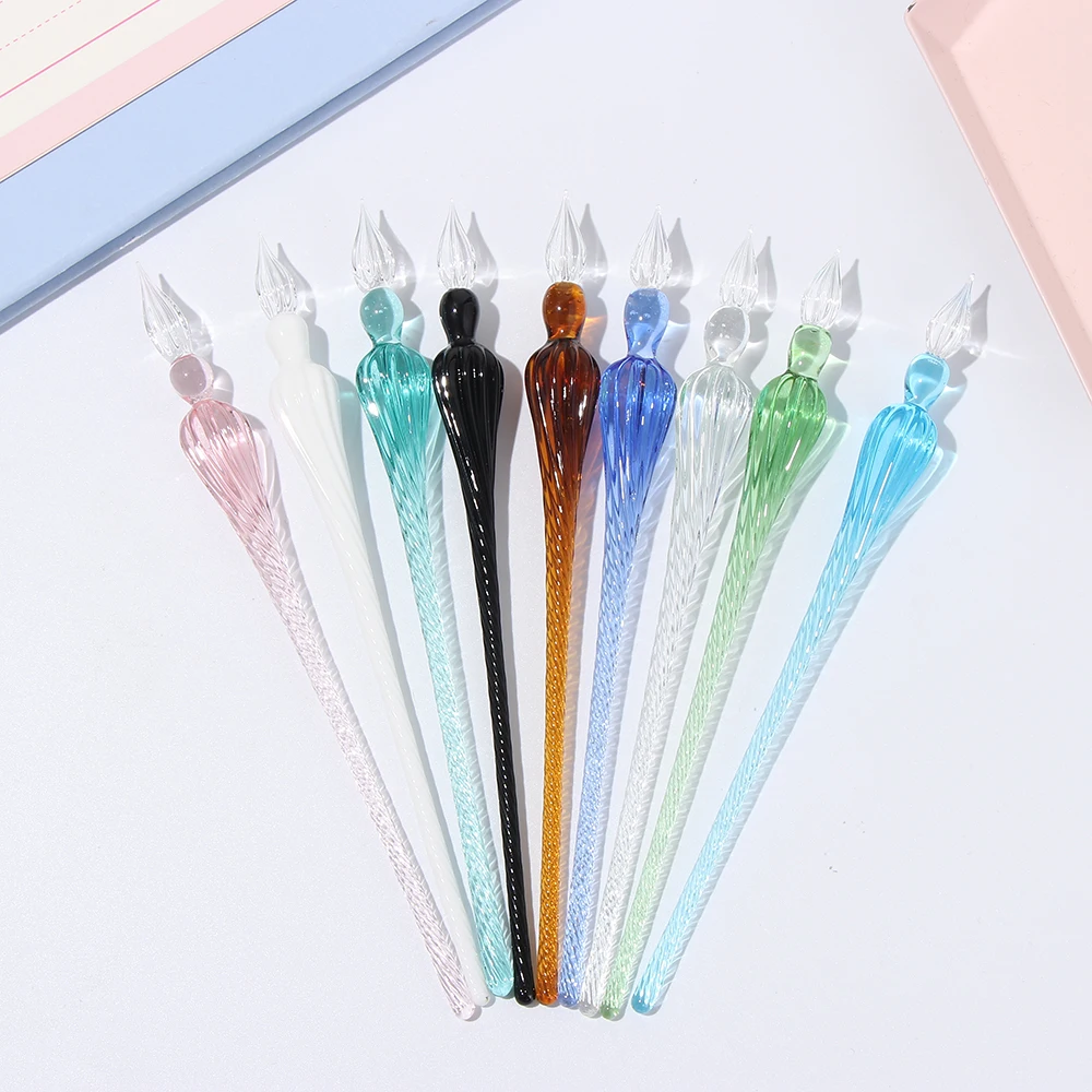 Винтажная стеклянная перьевая ручка заполняющие чернила подпись каллиграфия