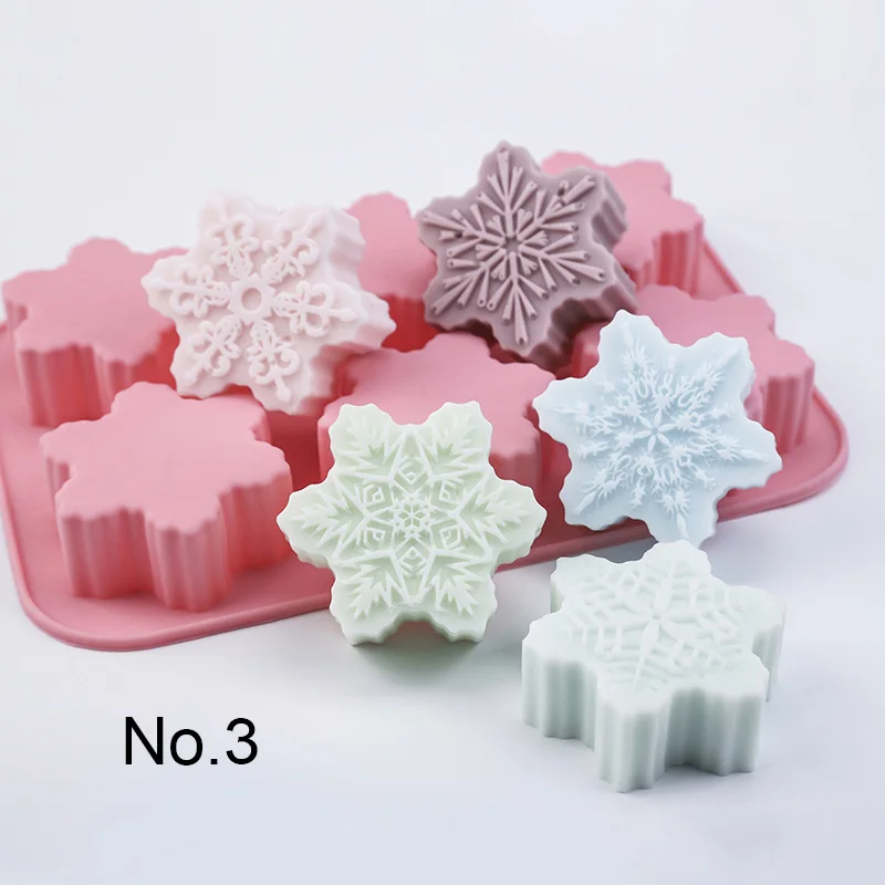 Снежинка Форма мыло силиконовые формы рождественские ароматический гипс