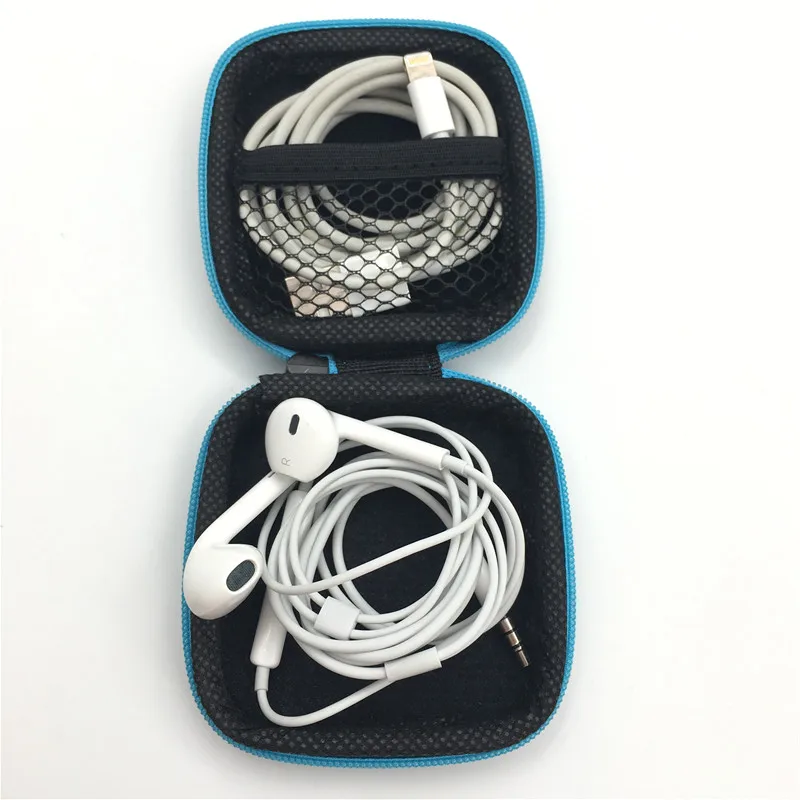 Квадратные чехлы для наушников футляр подарочный хранения маленькие сумки с USB