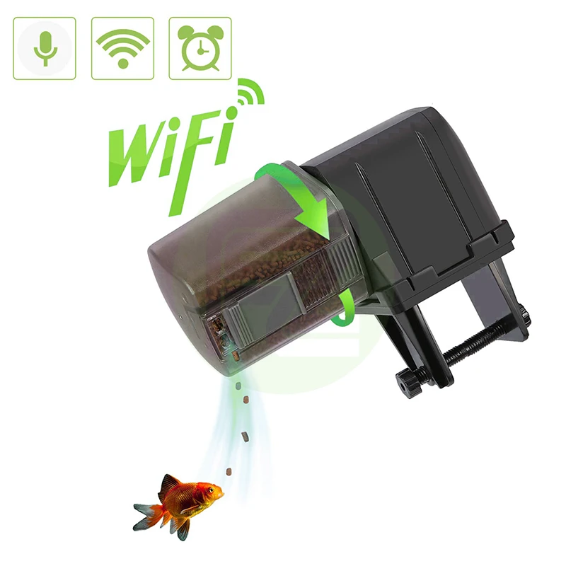 

Control Automatic Fish Feeder with APP Aquarium Automatic Fish Feeder, WiFi Control Auto Fish Food Dispenser for Home Office