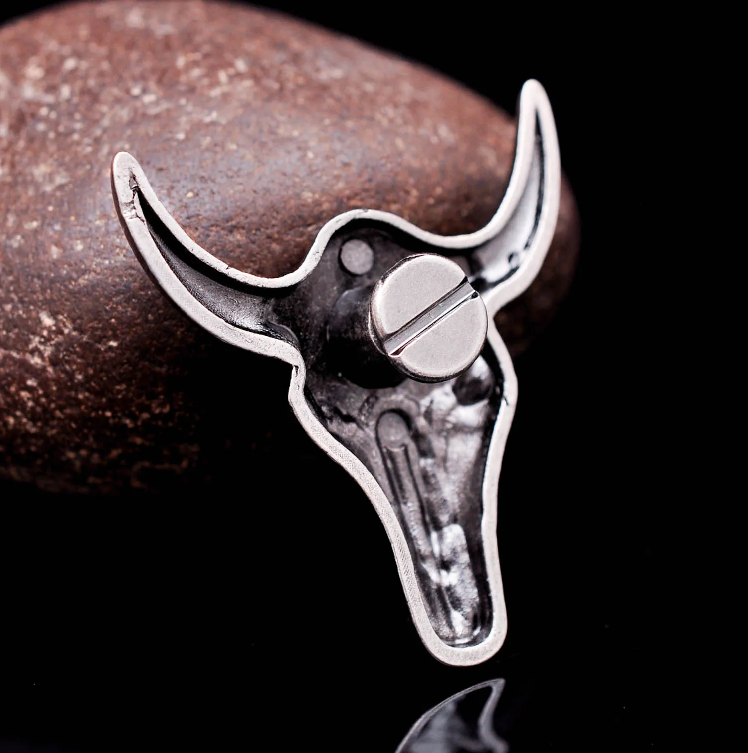 10 шт. античный серебряный западный ковбой Техасский бык Buffalo Longhorn Голова Череп кожевенное ремесло седло Conchos Западный Декор отвертка