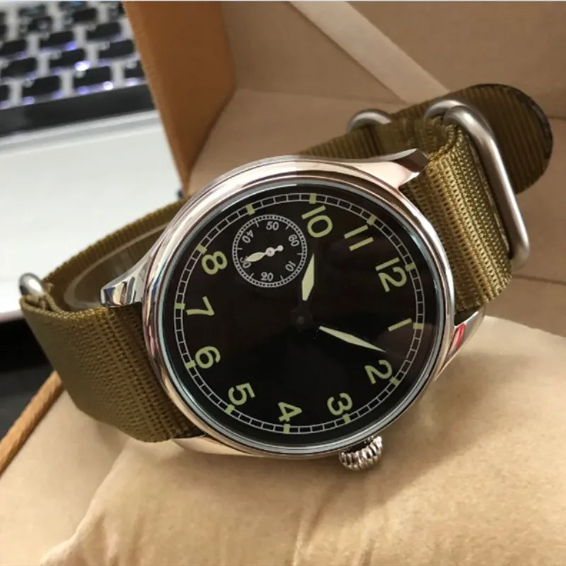 Супер Светящиеся Мужские механические часы-пилот ST3600 ручной Ветер движение для