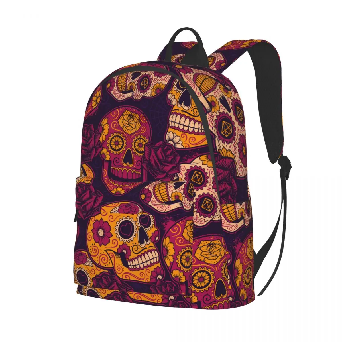 

College School Bag Casual Mexican Sugar Skulls Backpack Book Packbag for Teenager Travel Shoulder Bag