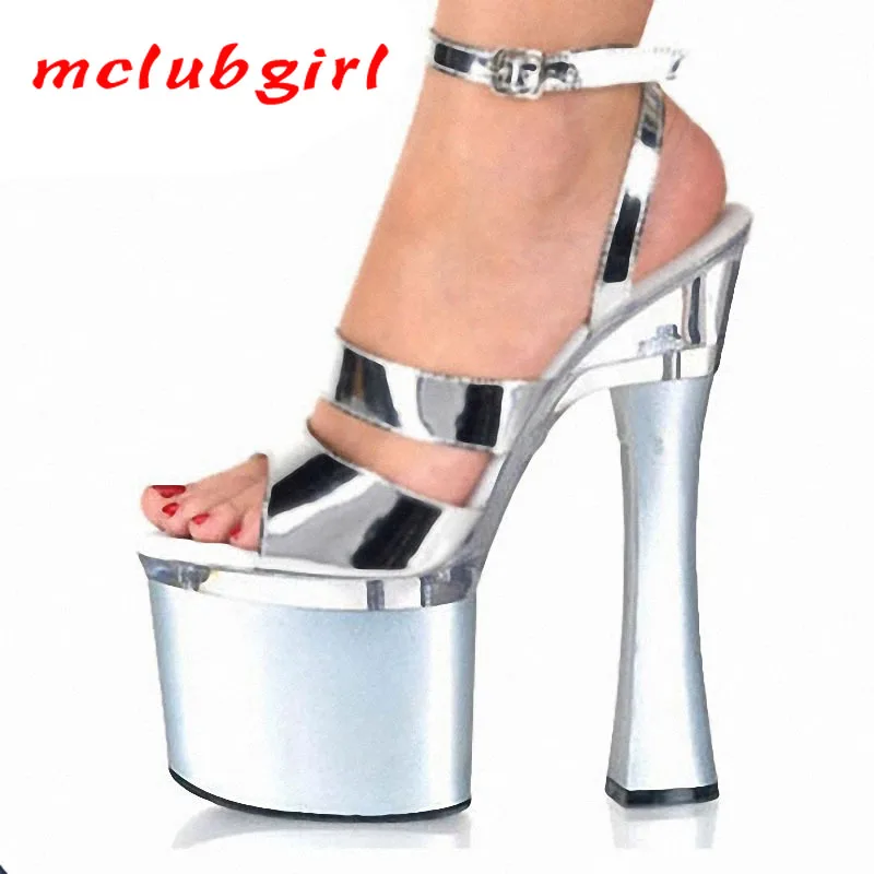 

Mclubgirl 18CM Super High Heels Platfrom Catwalk Super High-heeled Waterproof Platform Nightclub Women's Shoes LYP-F-010