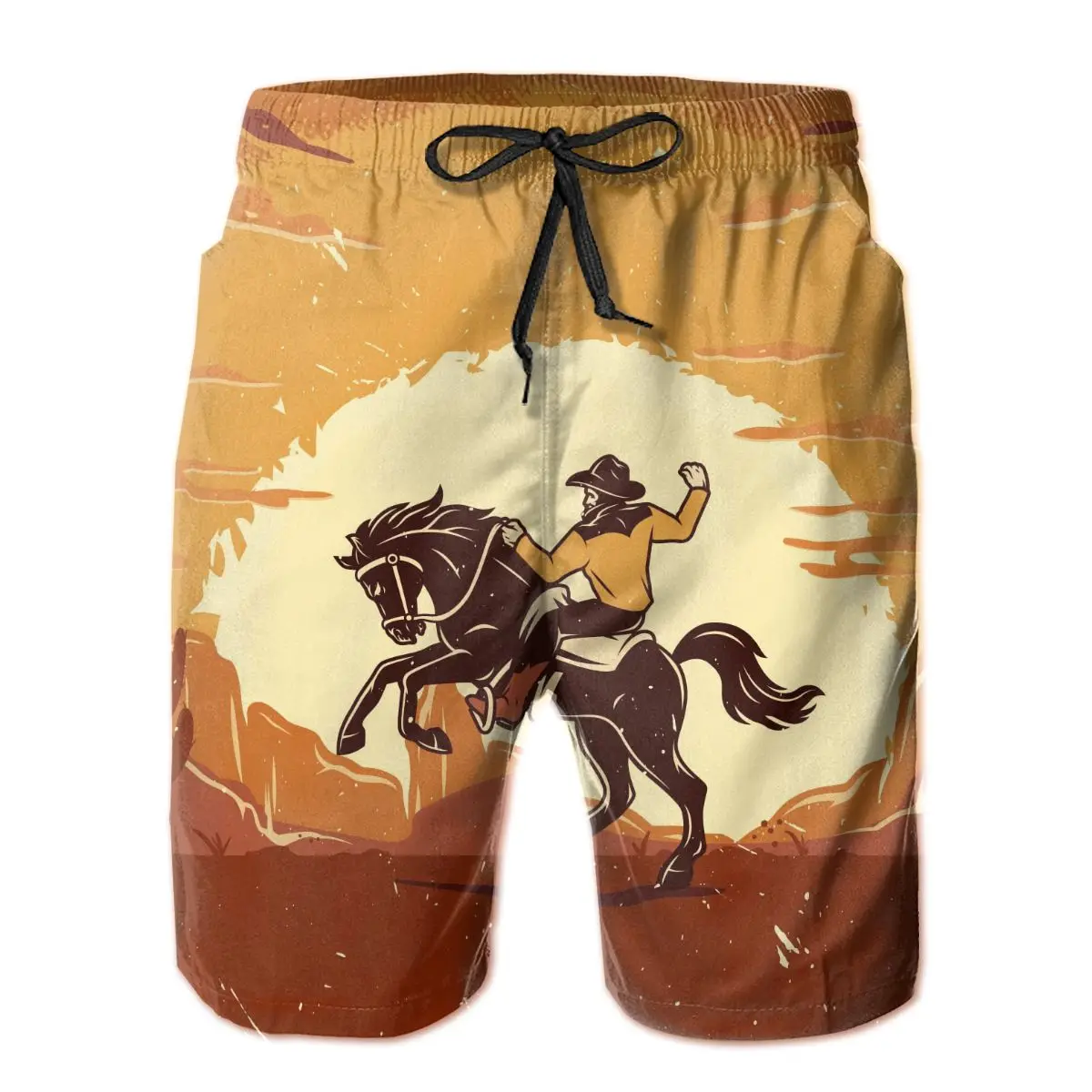

Men Beach Shorts Quick-drying Men Swimming Trunks Cowboy Rodeo Men Swimwear Swimsuit Beachwear Beach Bathing Shorts
