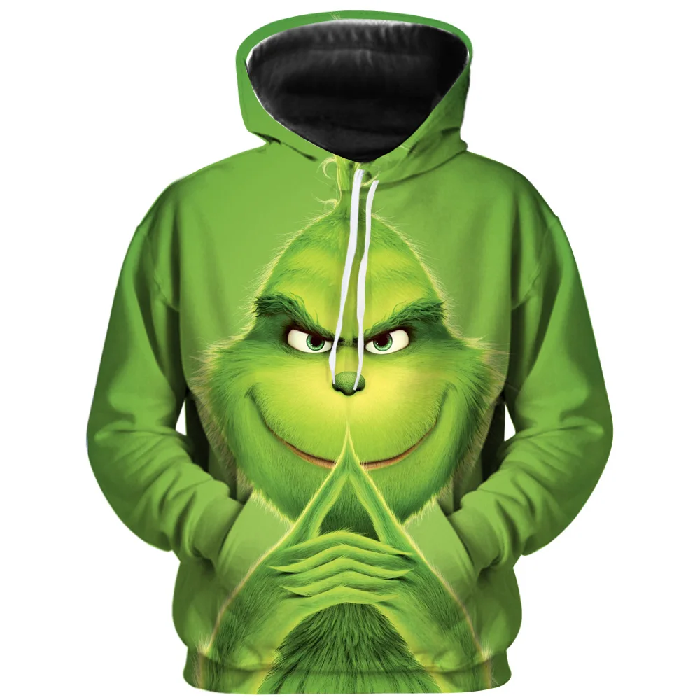 How the Grinch палантин с рождественским принтом Мужские Толстовки Новая мода Забавный