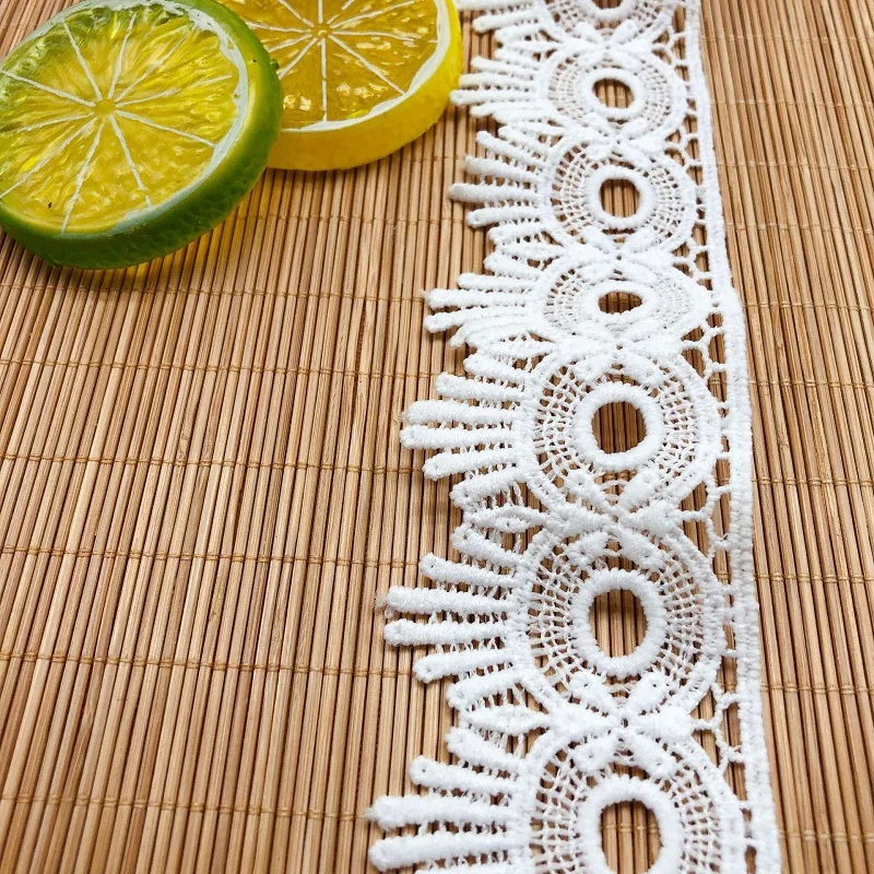 

3 Yards Hollow Milk Silk Embroidery Unilateral Accessories Width 4.9CM Skirt Wedding Cuff Accessories