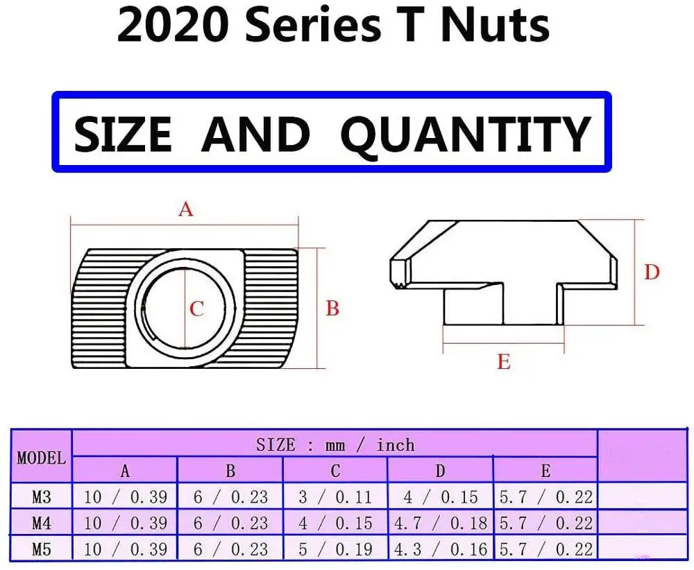 2020 Series T Nuts M5 Sliding Slot Nut Hammer Head Fastener Half Round Roll in T-Nut for Aluminum Extrusion Profile M3 M4 | Обустройство