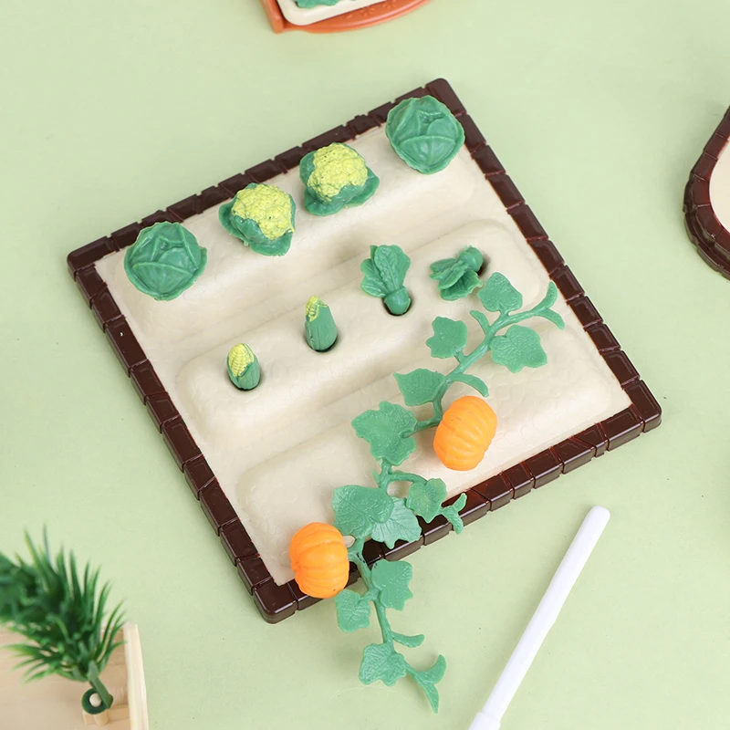 

Miniatures Gardening Vegetable Flowers Food Furniture Sets For Doll House Accessories Toys Plastic Craft Christmas Gift 1set
