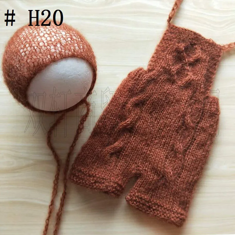 Accesorios de fotograf&iacute;a para reci&eacute;n nacido, pantalones de mohair + sombrero, ropa de fotograf&iacute;a-0
