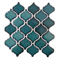 11 PCS Peacock Green Blue Lantern Ceramic Porcelain Mosaic Kitchen Backsplash Bathroom Wall Tiles BT011