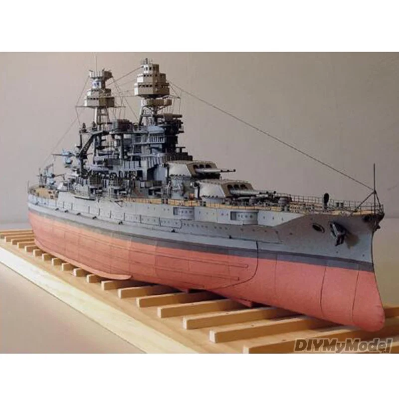 DIYMyModeI 1:250 de papel modelo americano BB-39 Arizona acorazado militar regalo de seguidor Manual DIY-0