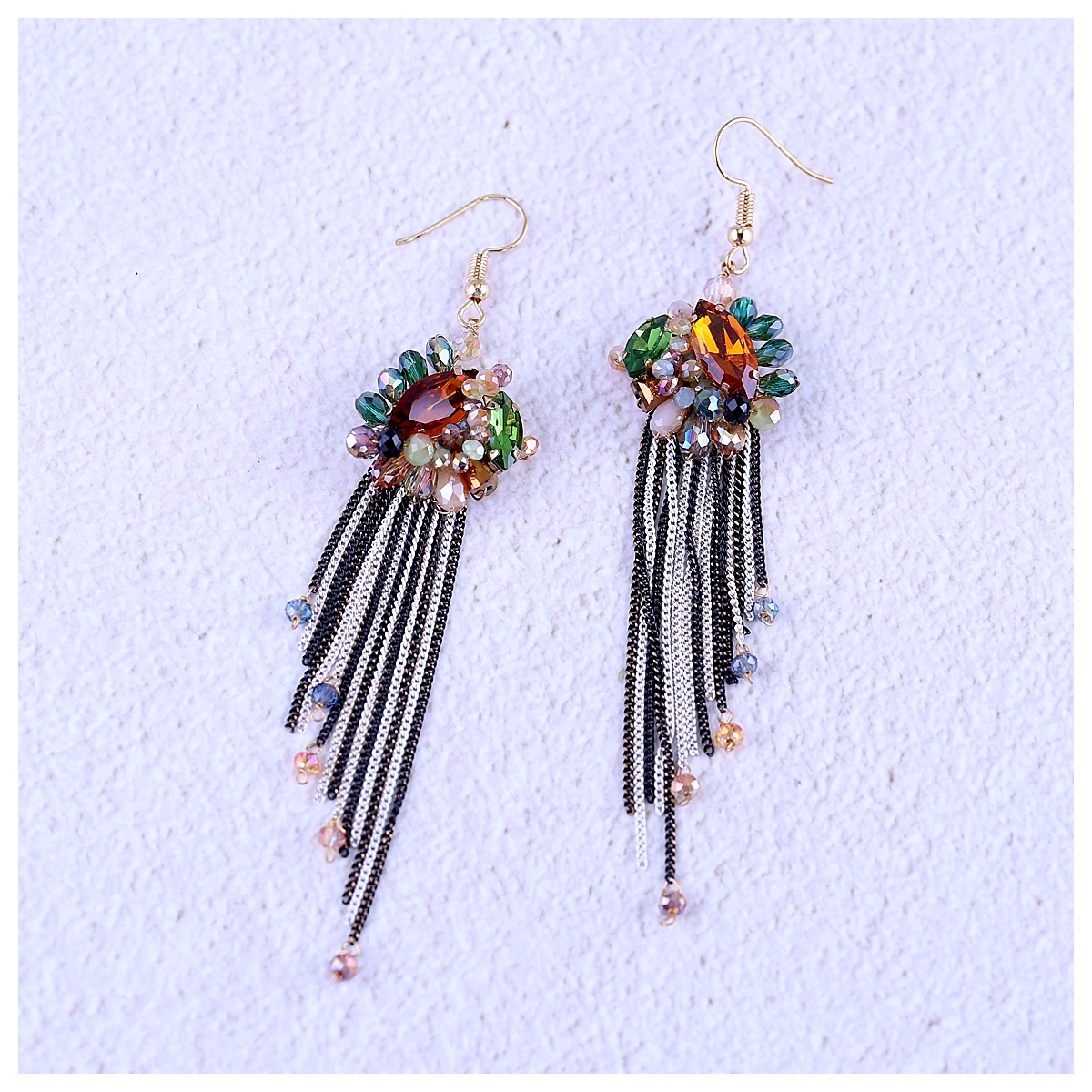 Новое поступление серьги с кристаллами для женщин и девушек позолоченные