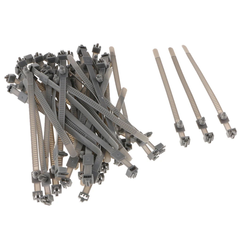 

48 Pieces 170mm Nylon Plastic Zip Trim Wrap Cable Loop Ties Wire Self Lock Grey