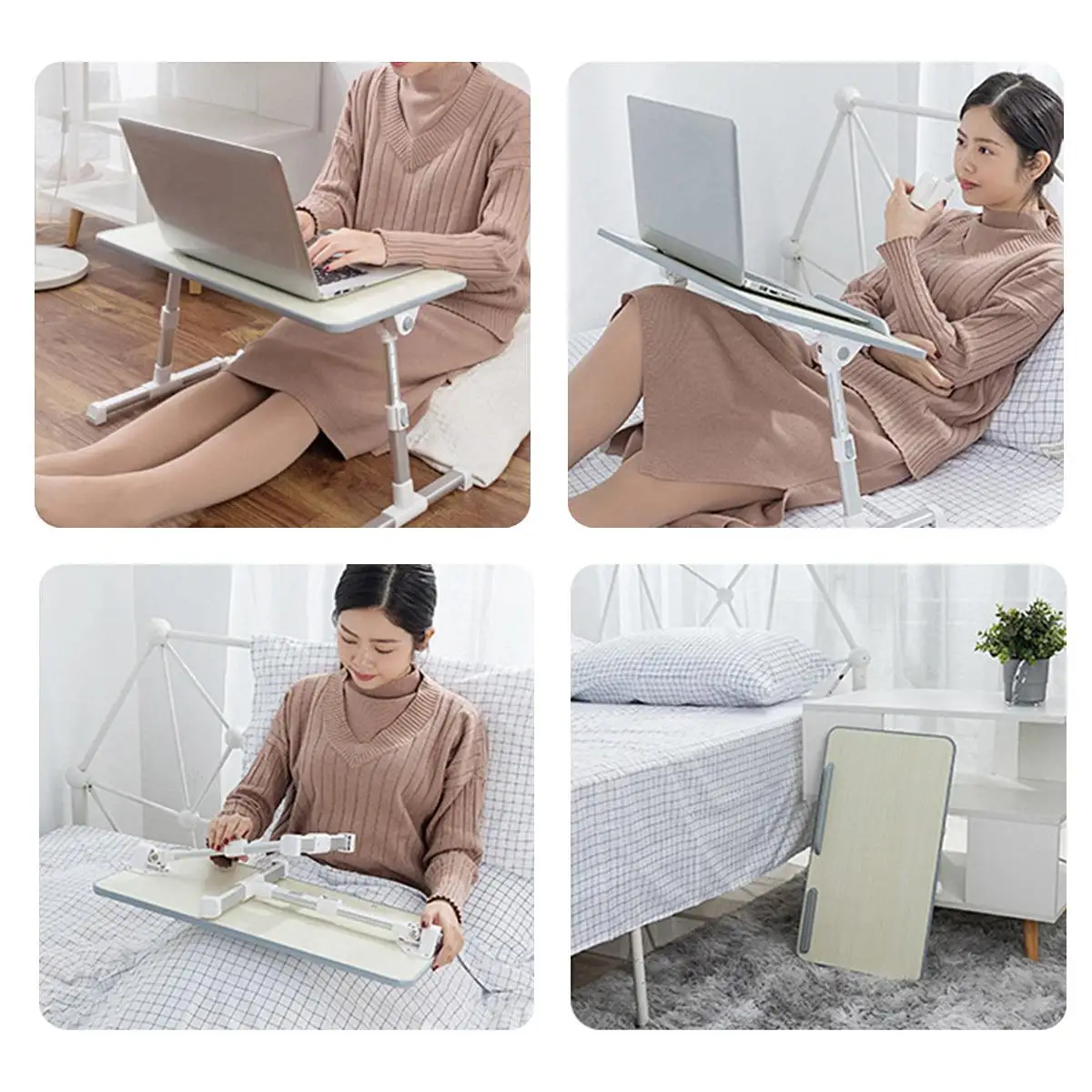 Portable Adjustable Folding Laptop Table Iron Sofa Bed Office Stand Desk Computer Notebook 52cm*30cm | Мебель