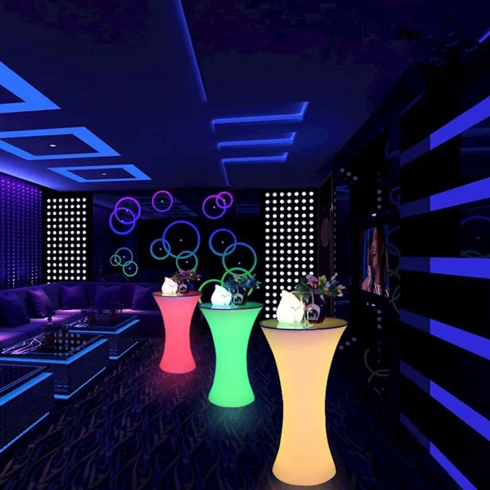 Перезаряжаемый светодиодный стол 110 см с подсветкой для коктейльного бара