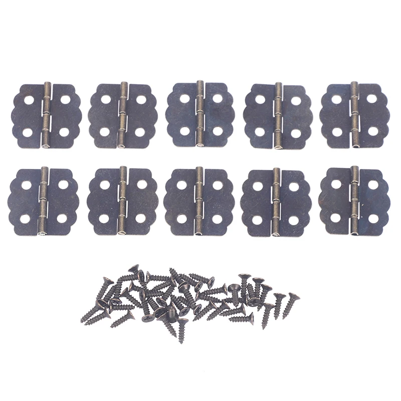 

10Pcs Antique Bronze Jewelry Wooden Box Case Toggle Hasp Latch With Cabinet Hinges Furniture Accessories Iron Vintage Hardware